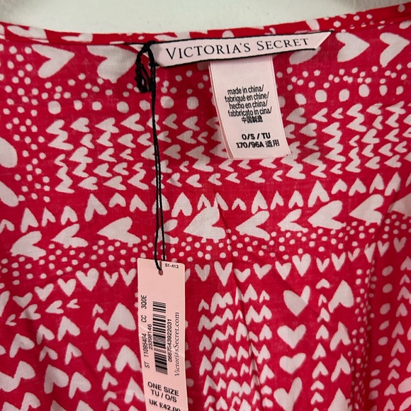 Victorias Secret kimono robe red hearts one size - Picture 3 of 7